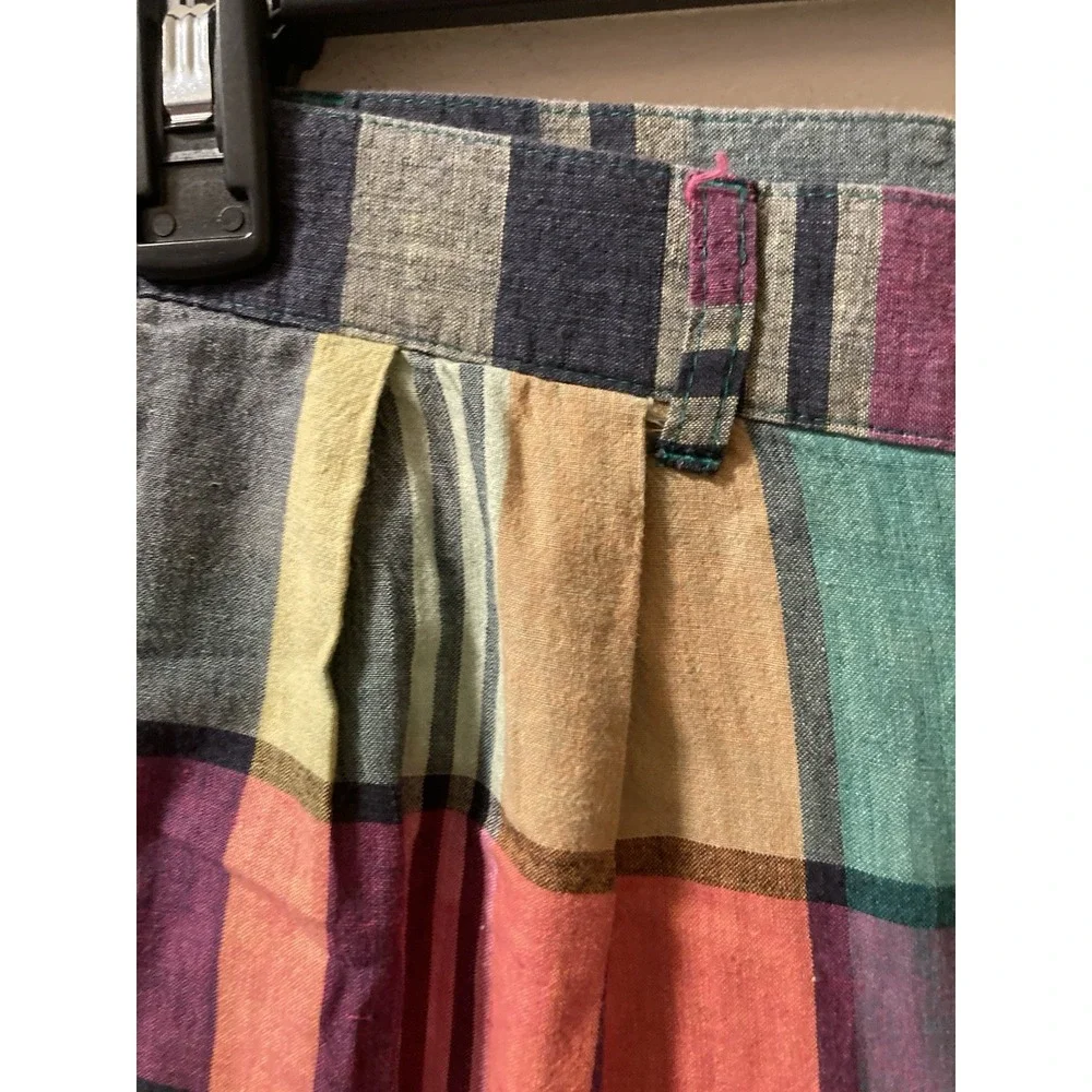 VINTAGE‎ Mens Shorts J CREW multicolor Madras Plaid cotton 36 Tennis Preppy